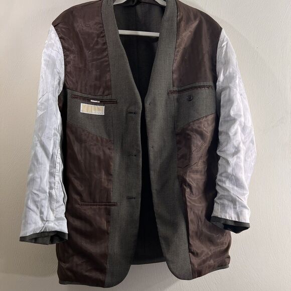 Michael Kors Blazer Brown Pin Check Micro Check 38R Mens Sport Coat Jacket - Picture 6 of 8